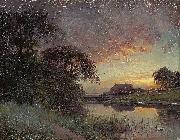 Luca Giordano Dusk on the river Sweden oil painting artist